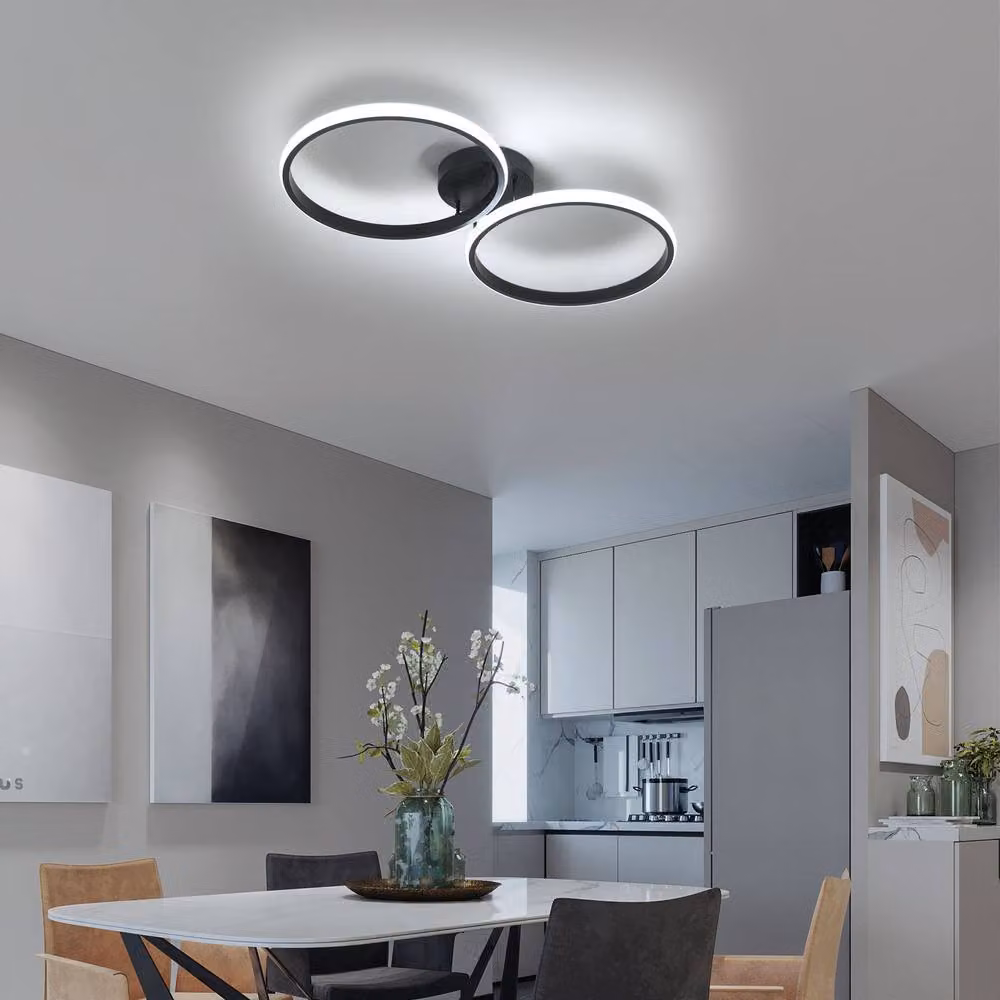 COMELY Round LED Ceiling Light, 42 W, Black, Diameter: 40 cm – 2