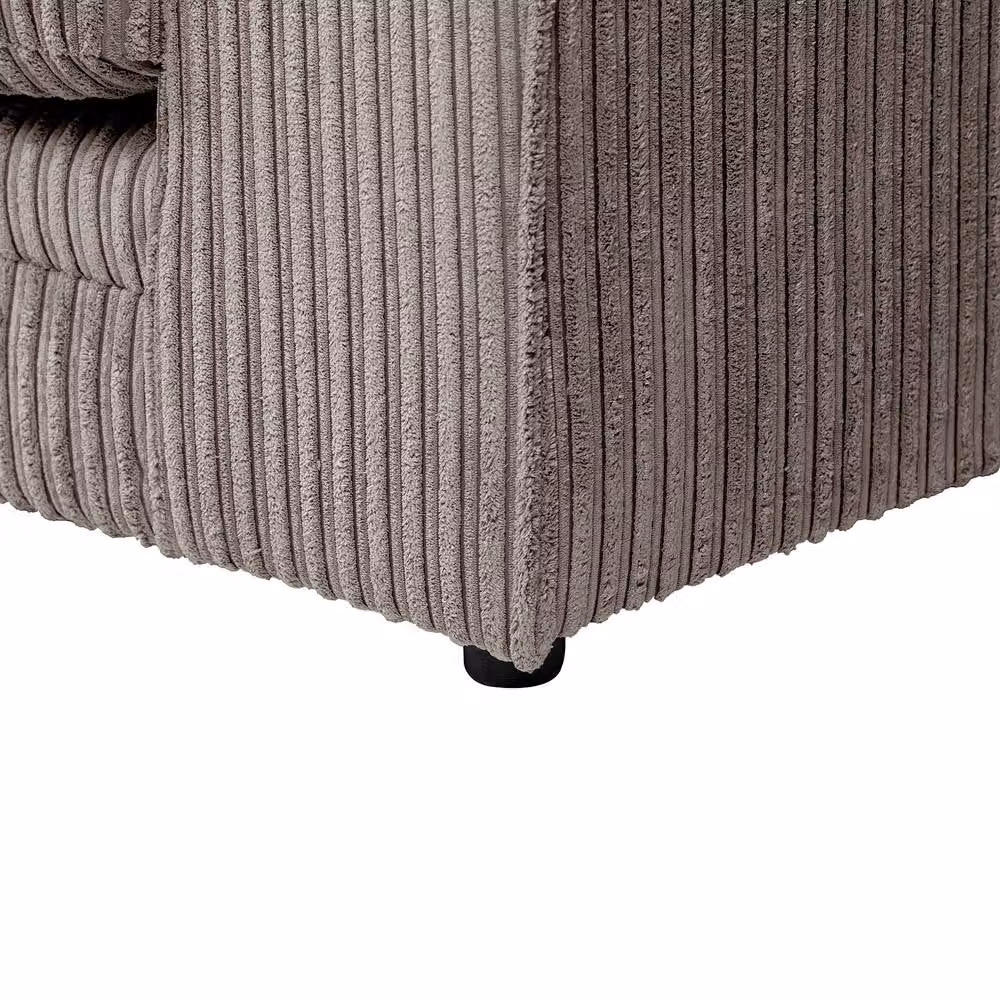 SquareBoxx Asher Jumbo Cord 3+2 Seater Sofa Set in Grey – 4