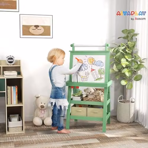 AIYAPLAY Art Easel with Paper Roll for Kids, Green – 2