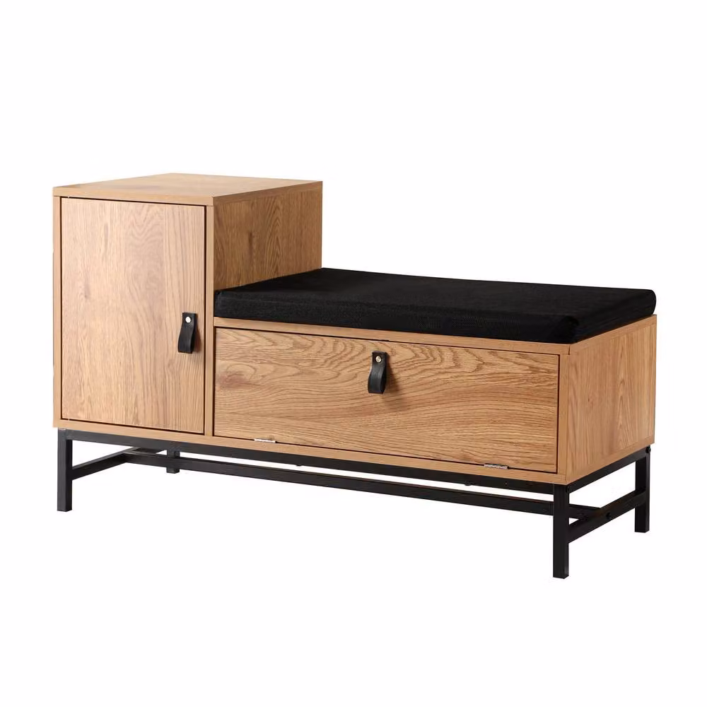 CALICOSY JILL Entryway Bench with Shoe Storage in Light Brown – 3