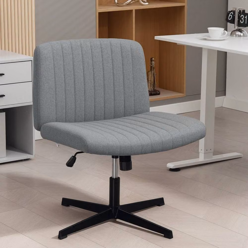EONLION Grey Fabric Office Desk Chair with Wide Seat and 360 Degree Swivel, Width: 100 cm – 3