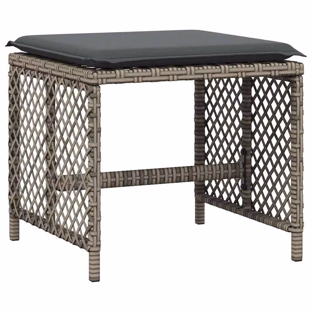 Berkfield Home 13 Piece Grey Poly Rattan Garden Dining Set with Cushions – 3