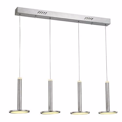 Netlighting Modern LED Suspended Pendant Light in Grey and Silver, 3000K, 2690lm, Dimmable