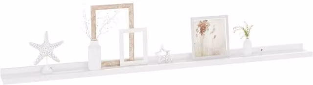 Berkfield Home Decorative Wall Shelves, 4 Piece Set, High Gloss White, W: 115 cm, D: 9 cm, H: 3 cm