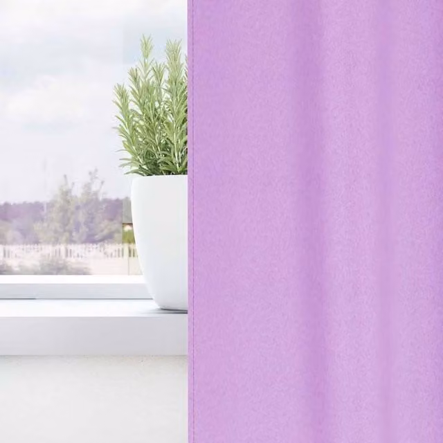 Berkfield Home Purple Opaque Polyester Eyelet Curtains, 2 Pack, W: 140 cm, H: 175 cm