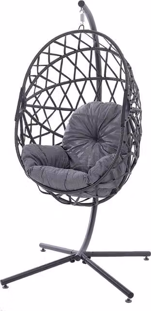 Lifeideas Egg Swing Chair Cushion in Dark Grey with Removable Polyester Cover