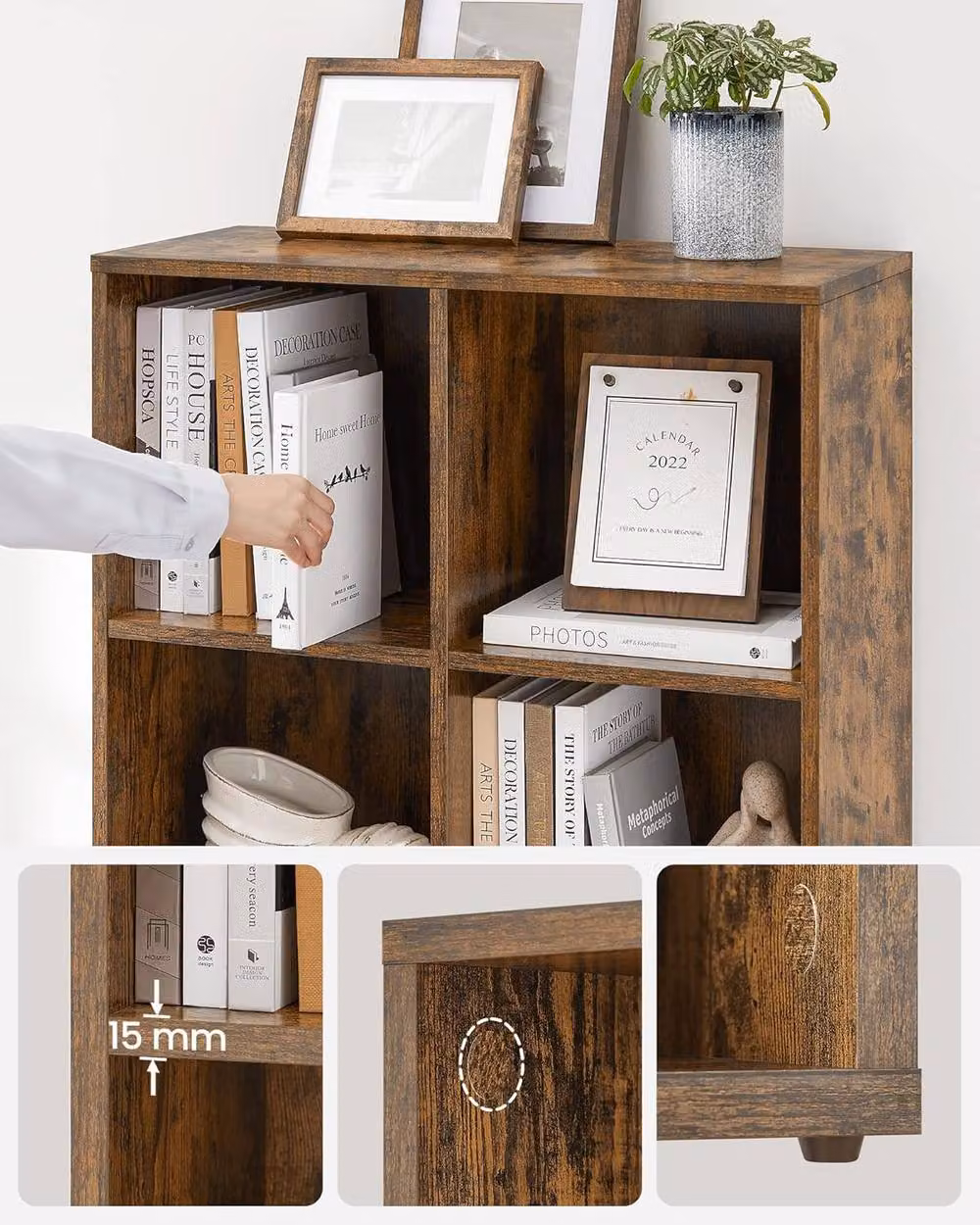 VASAGLE 8 Cube Storage Rack in Brown – 4