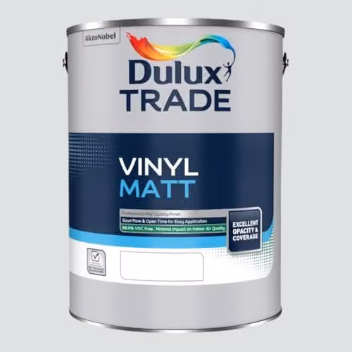 Dulux Trade Vinyl Matt Dispersion Paint in Cornflower White, 5l