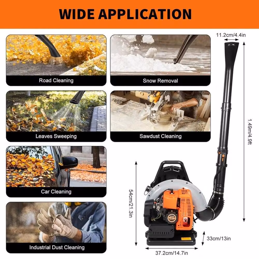 SPETLEK 63cc Petrol Engine Backpack Leaf Blower for Professionals, Orange – 5