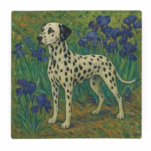 Purely Home Van Gogh Dalmatian Glass Worktop Protector, Multicolour, W: 30 cm x D: 30 cm x H: 30 cm