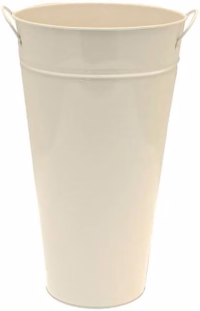 KDMD Cream Galvanised Metal Tabletop Vase, 2 Pack, Height: 20 cm