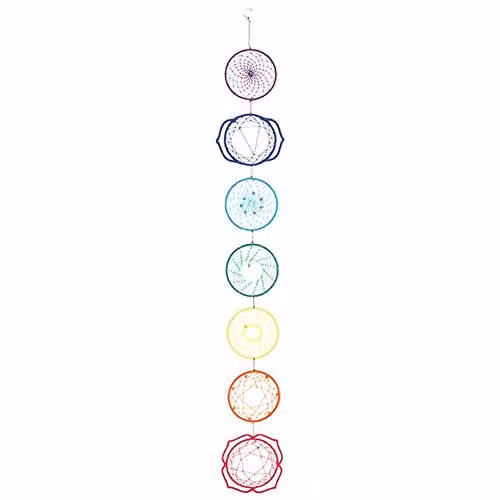 Something Different Multicolor Chakra Mandala Textile Wall Hanging, W: 86 cm, H: 14 cm