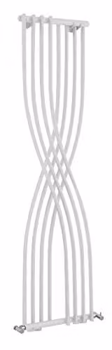 Nuie HLW94 Xcite Modern Wall Mount Curved Designer Radiator in High Gloss White, H x W x D: 177.5 x 45.0 x 9.5 cm