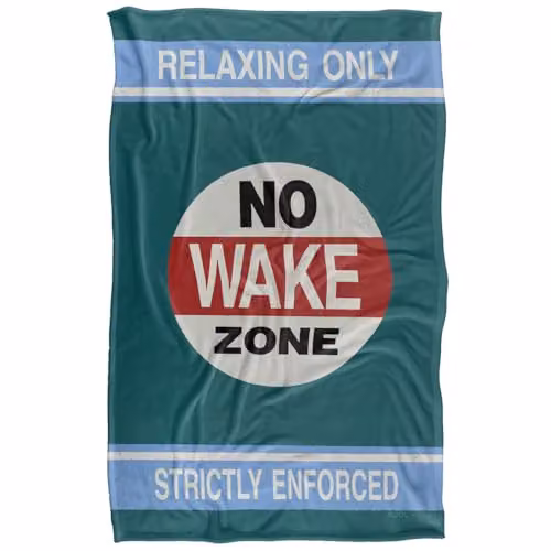JQ Licensing James Piazza Coastal No Wake Zone Super Soft Fleece Throw Blanket, Multicolour, W/D/H: 91 x 147 cm – 1