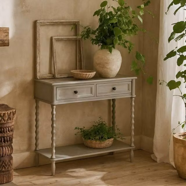Wyld Haus Thuy Grey Wood Console Table