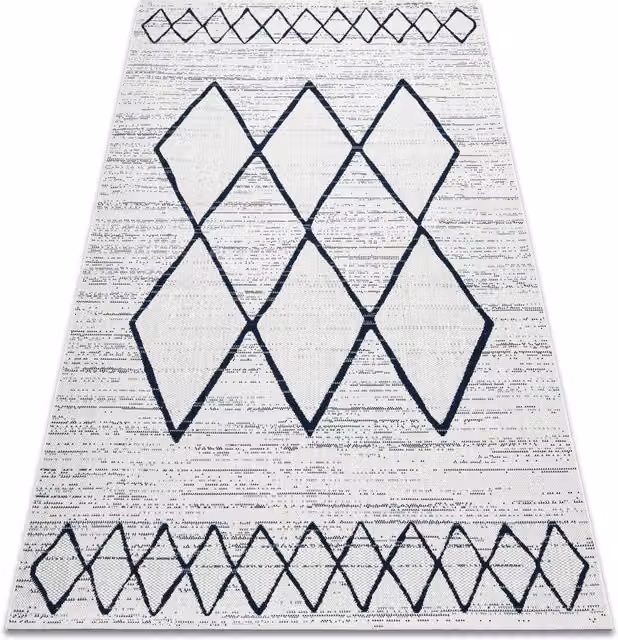 RugsX White Plain Rectangular Flat Weave Rug, W: 80 cm, L: 150 cm – 1