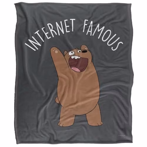 Cartoon Network We Bare Bears Silky Touch Super Soft Fleece Throw Blanket, White, W/D/H: 152 x 127 cm