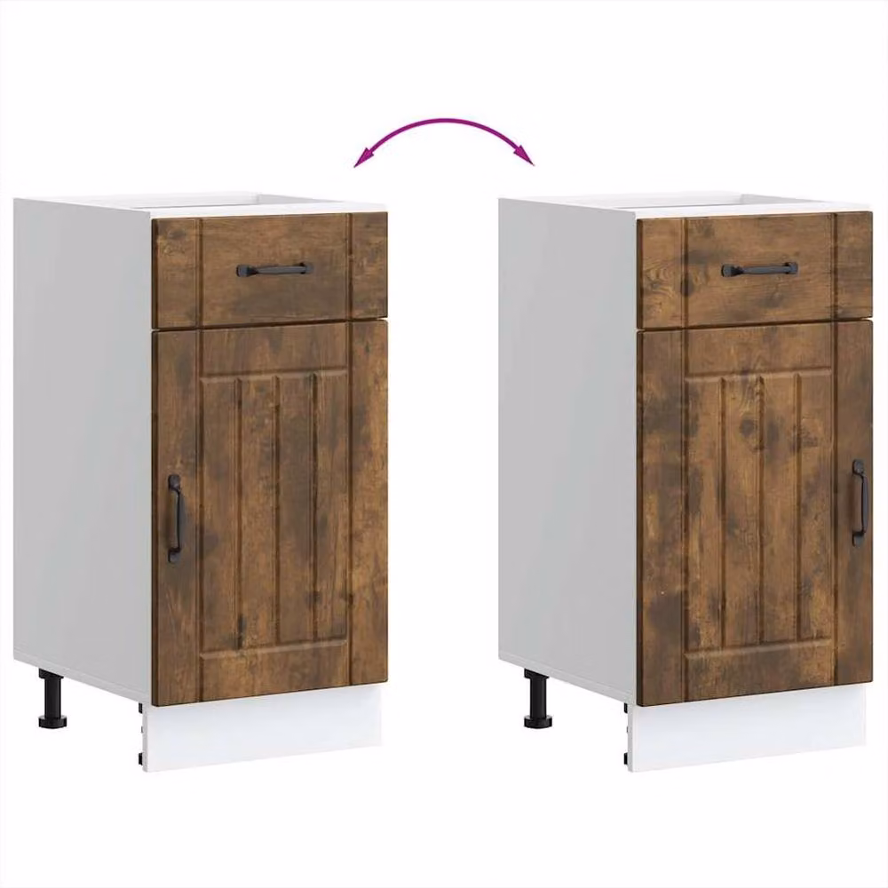 Berkfield Home Lucca Kitchen Base Cabinet in Smoked Oak Brown, W/D/H: 40.0 x 46.0 x 81.5 cm – 4