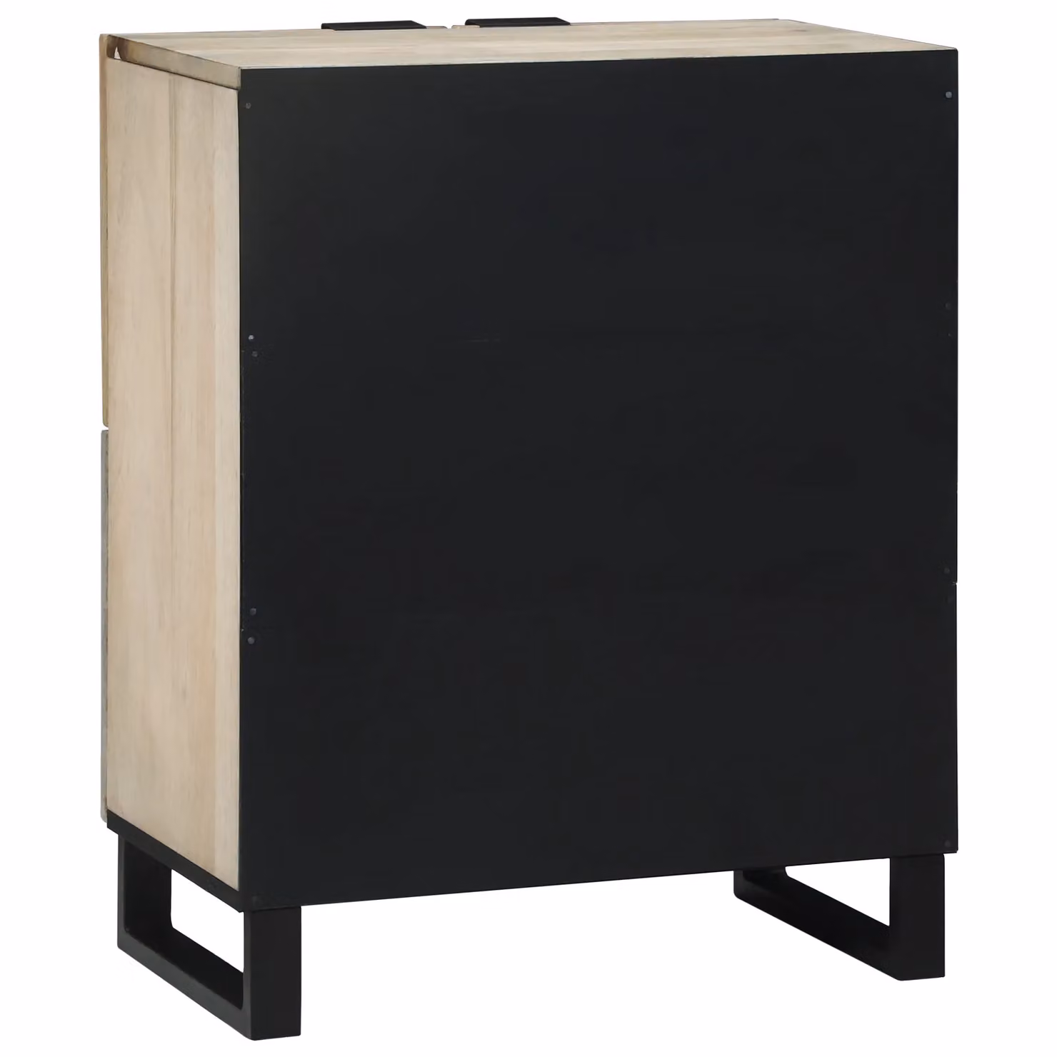 Berkfield Mango Wood and Metal Media Storage Cabinet in White and Black, W/D/H: 75 x 33.5 x 60 cm – 5