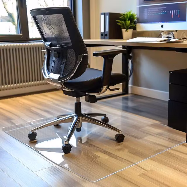 Nicoman Transparent Chair Mat for Hard Floors, Clear, W: 120 cm, D: 90 cm – 1