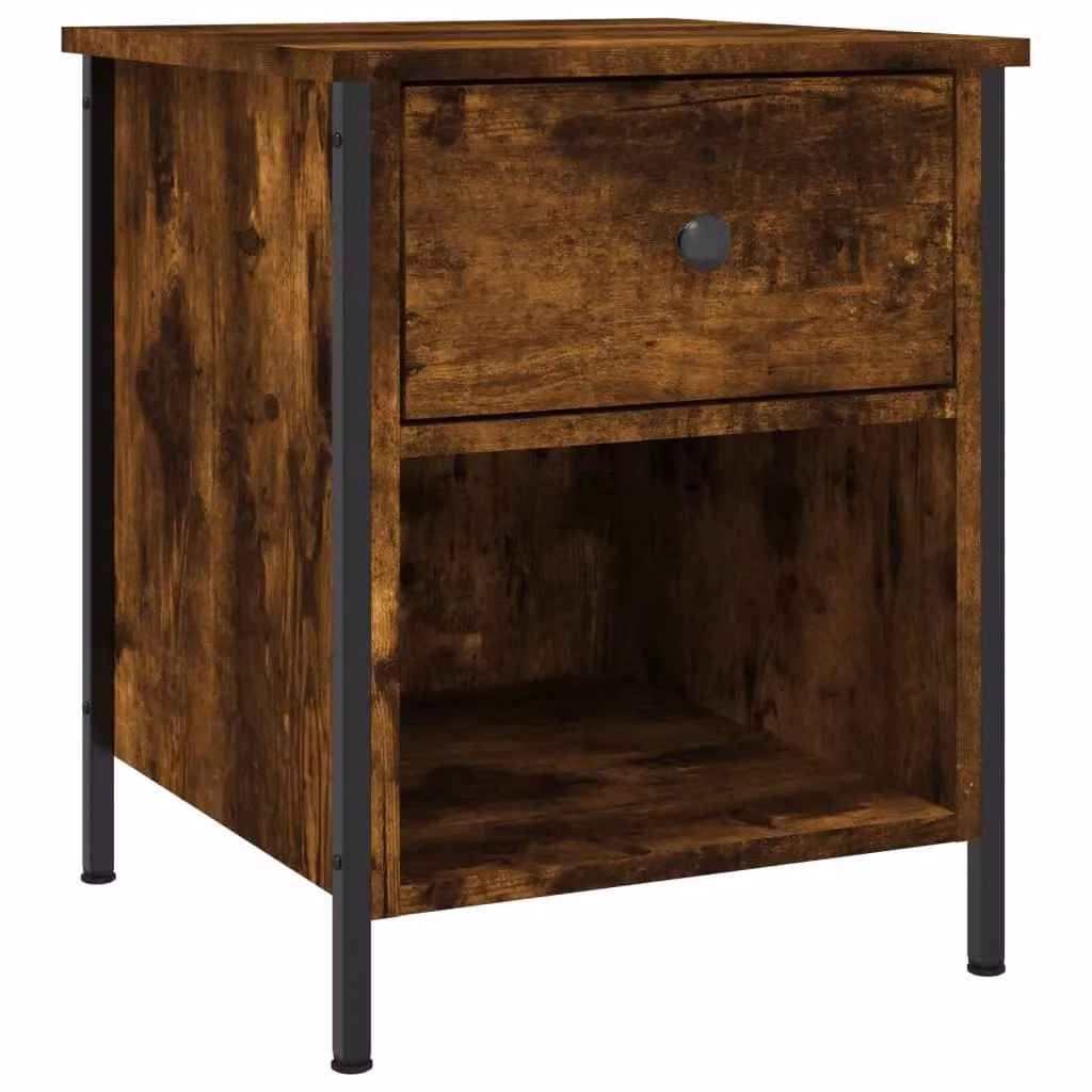 Berkfield Home Smoked Oak Bedside Cabinet in Brown, W/D/H: 40 x 42 x 50 cm – 2