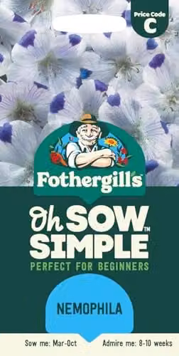 Mr Fothergill's Oh Sow Simple Nemophila Flower Seeds in White and Blue