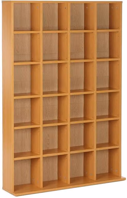 Nordara Beech Media Storage Rack and Video Display Unit in Brown, W: 89 cm, H: 130.5 cm – 1