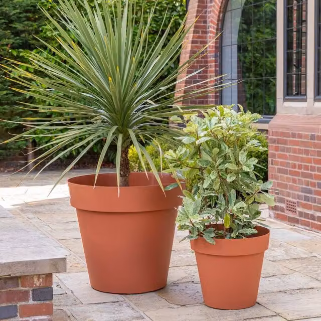 Ivyline Cleo Planter in Terracotta with Wheels, Diameter: 80 cm – 1