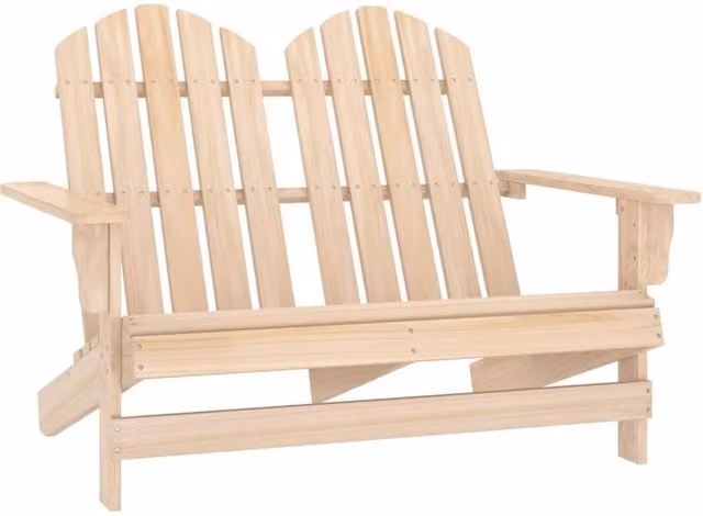 Berkfield Home 2-Seater Garden Adirondack Chair in Brown Solid Fir Wood