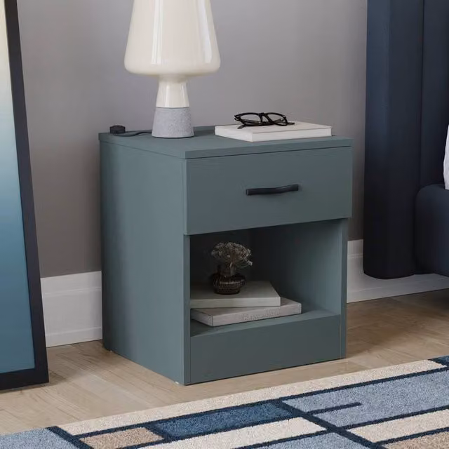 HD Designs Riano 1 Drawer Bedside Cabinet Table in Green – 1