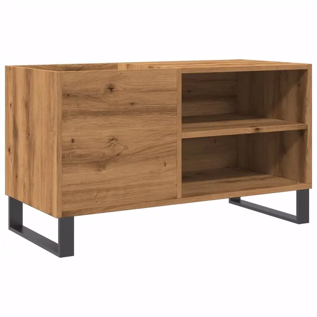 Berkfield Home Artisan Oak Record Cabinet in Brown, W: 84.5 cm, D: 38 cm, H: 48 cm – 2
