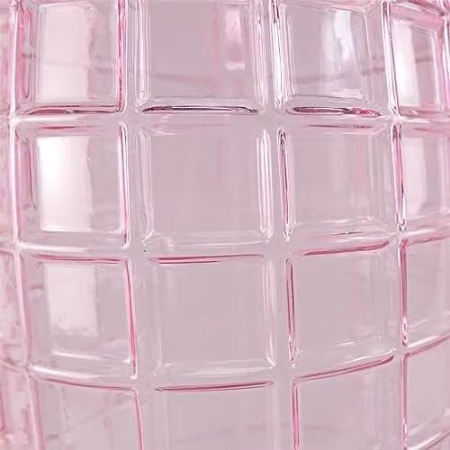 Botanik Pink Square Glass Vase, H 49 cm x W 15 cm x D 15 cm – 3