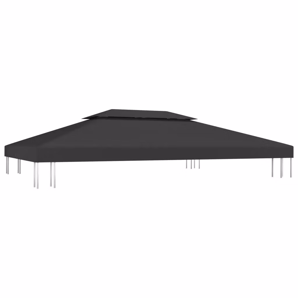 Berkfield Home 2-Tier Polyester Gazebo Top Cover, Black, W 4 m x D 3 m – 2