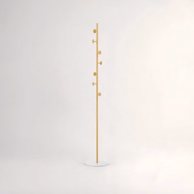 Interiors by Premier Avento Gold and White Minimalist Metal Coat Stand