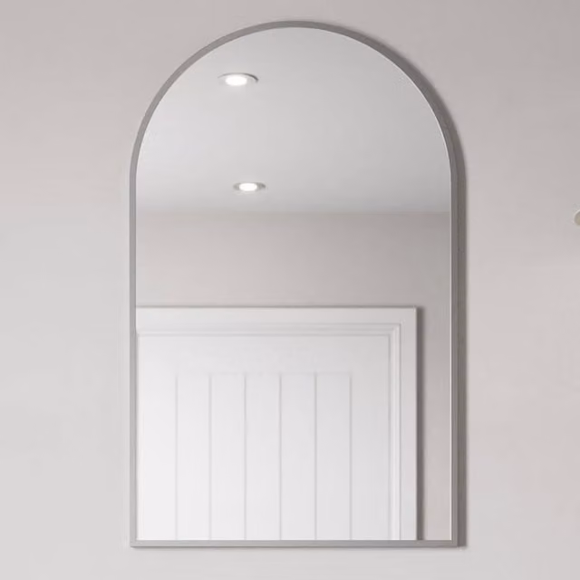Bathwell Modern Oval Wall Mirror in Black and Silver
