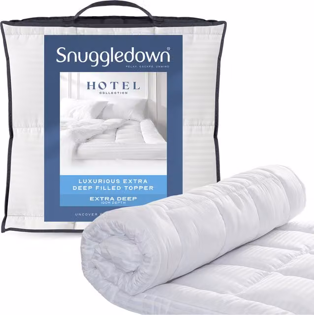 Snuggledown Hotel Extra Deep Mattress Topper, White, King Size