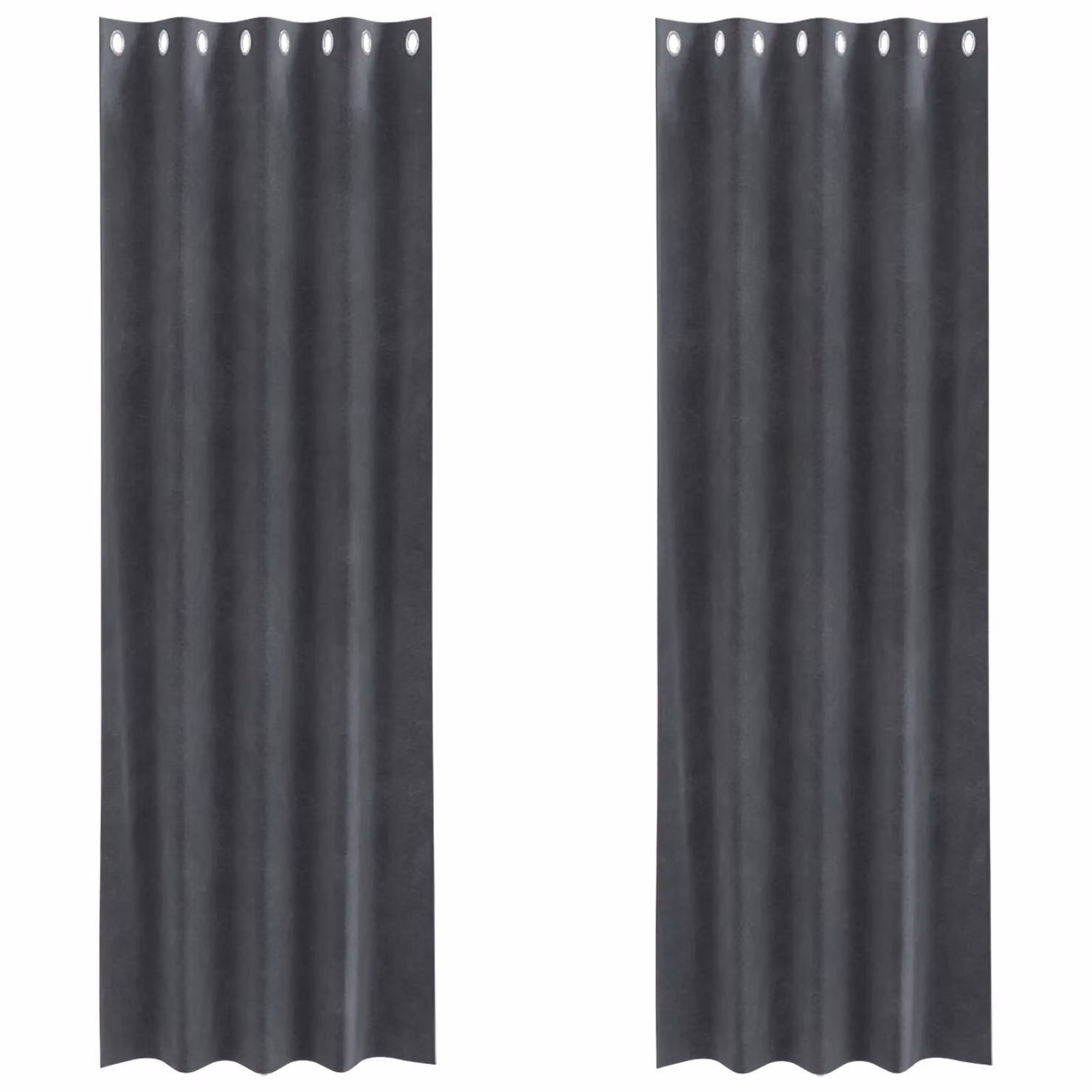 Berkfield Home Blackout Velvet Eyelet Curtains, 2 Pack, Light Grey, W: 140 cm x H: 225 cm – 2