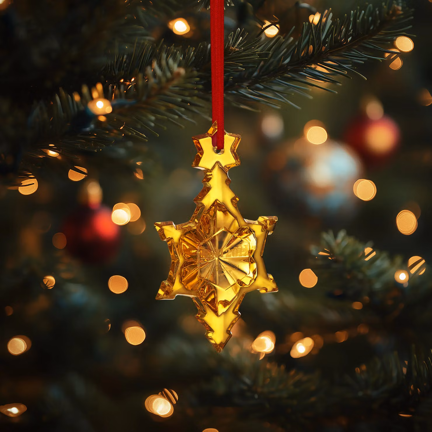 Baccarat Noel Plaquette 017 Crystal Snowflake Annual Christmas Ornament in Gold and Rose Gold – 2
