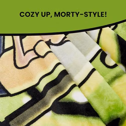 Rick & Morty Fleece Blanket, Multicolour Black and Green, W/D: 150 x 130 cm – 6