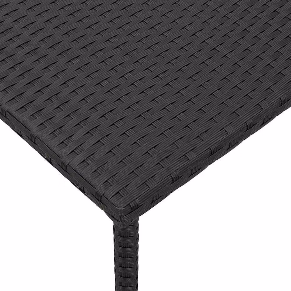 Berkfield Home Garden Rectangular Coffee Table in Black Poly Rattan, W/D/H: 60 x 40 x 37 cm – 5