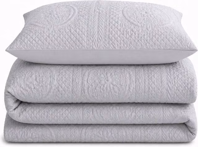 Velosso Belfort Grey Duvet Cover and Pillowcase Set, W: 180 cm, H: 200 cm