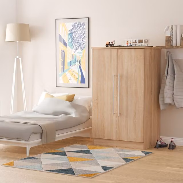 Ready Assembled 2 U Carlton 2 Door Midi Robe in Light Oak