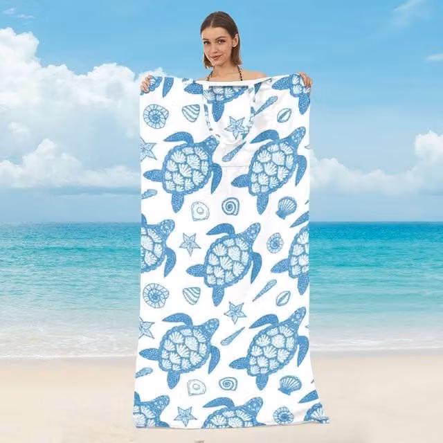 Quipulse Style 6 2-in-1 Beach Towel and Shoulder Bag in White