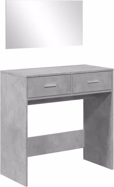Berkfield Home Modern Dressing Table with Mirror in Concrete Grey, W/D/H: 80 x 39 x 80 cm