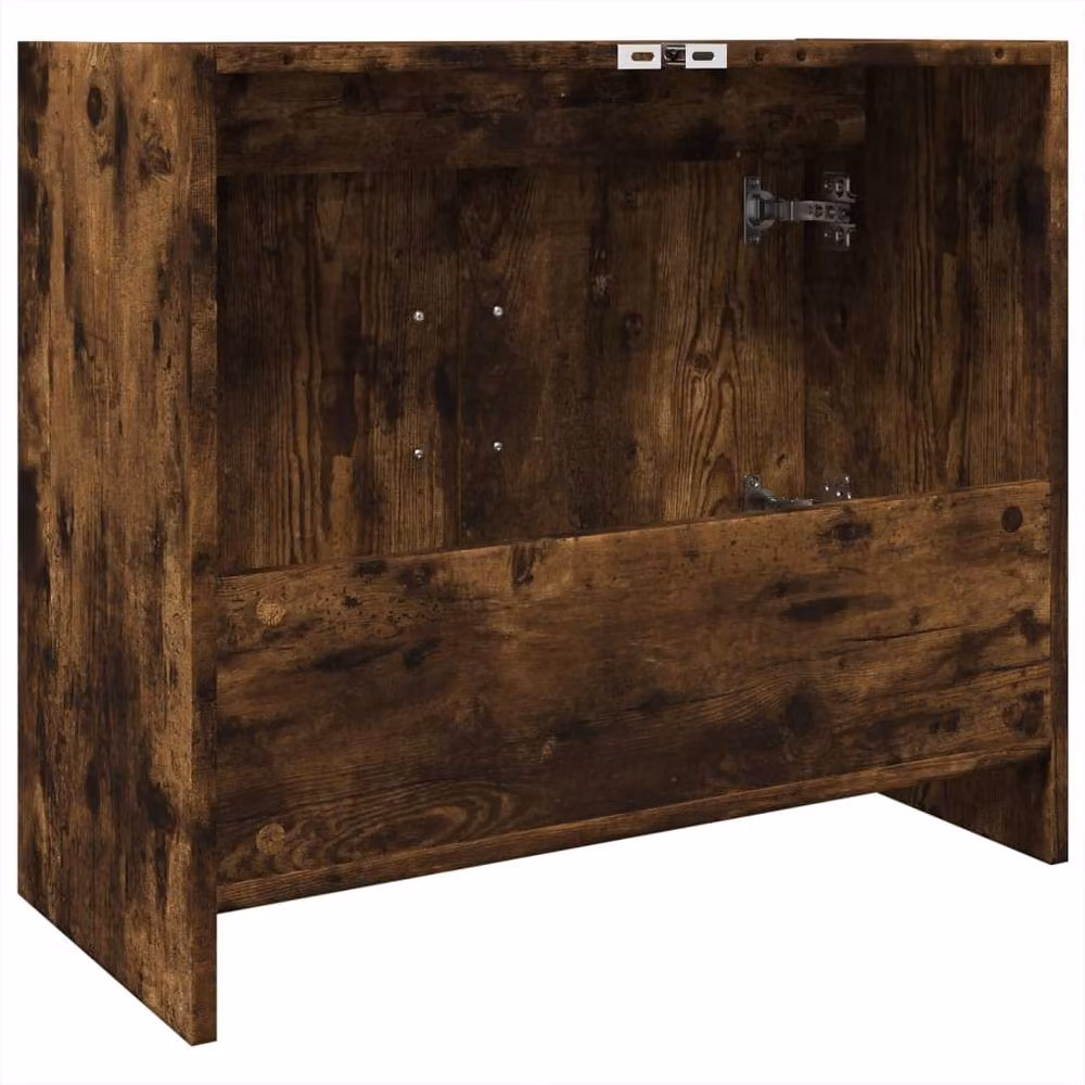Berkfield Home Smoked Oak Sink Cabinet in Brown, W/D/H: 63 x 29 x 55 cm – 4