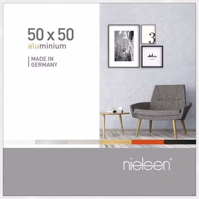 Nielsen Design Pixel Minimalist Square Picture Frame, White, W/H: 50 x 50 cm