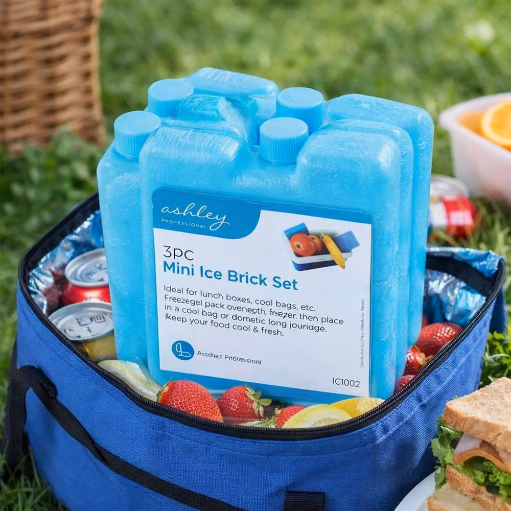 Dragodirect Reusable Mini Ice Brick Cooling Pack Set in Aqua Blue – 2