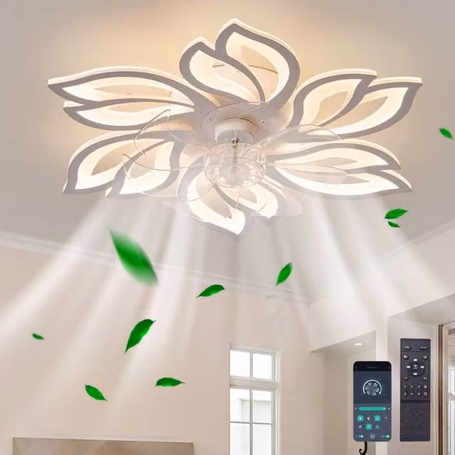 NIVOR White LED Ceiling Fan with Dimmable Light and Remote Control