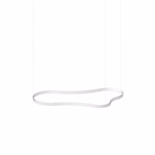 Netlighting Waves 155cm Integrated LED Suspended Pendant Ceiling Light in White, 3000K Warm White – 1