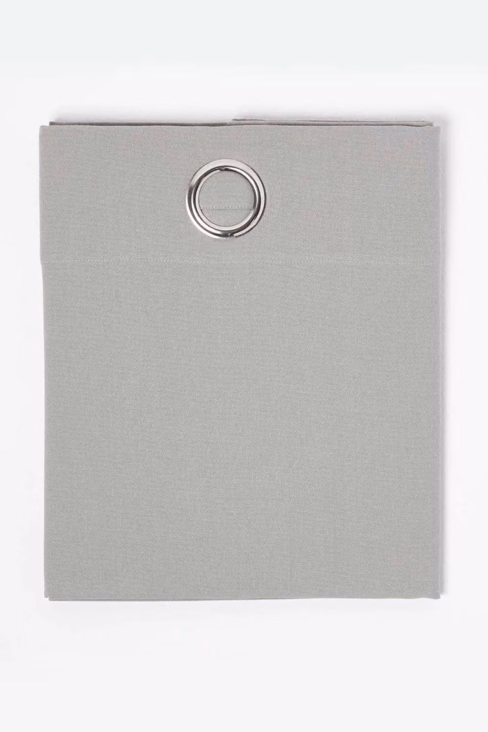 Homescapes Plain Grey Cotton Eyelet Curtain Pair, Width: 140 cm, Drop: 183 cm – 2